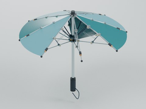 两折反向折叠雨伞的装配结构预览